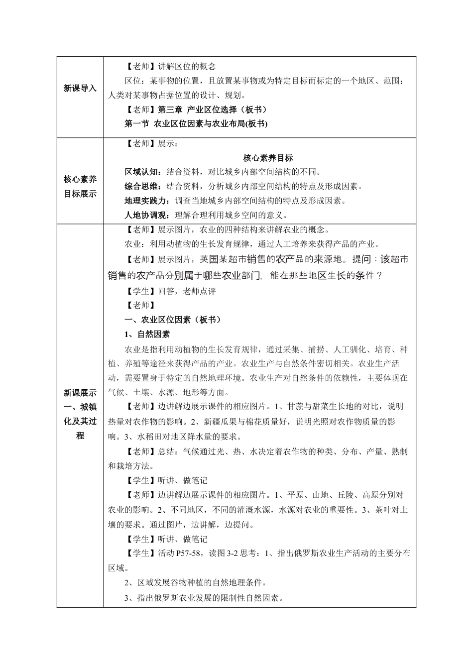 【新教材】3.1 农业区位因素与农业布局（第1课时）教学设计（2）-湘教版高中地理必修第二册.docx_第2页