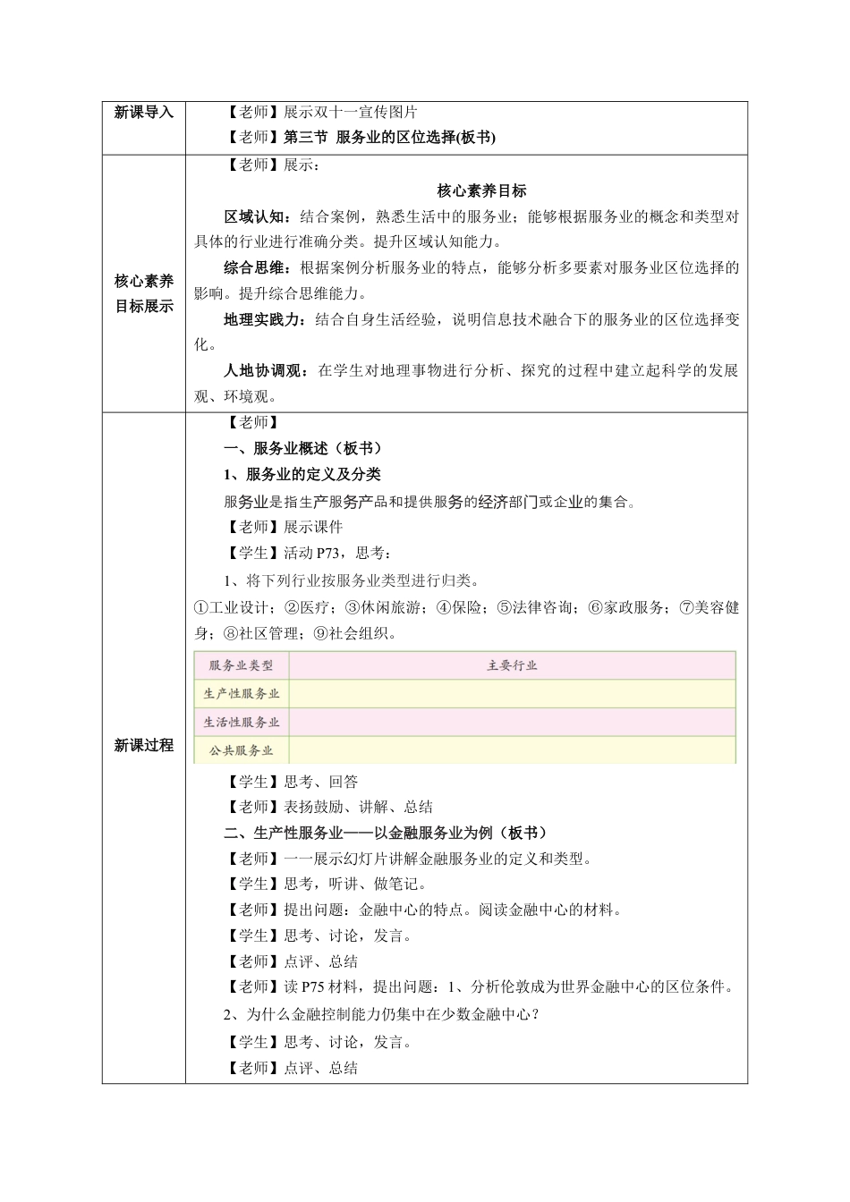 【新教材】3.3 服务业的区位选择 教学设计（2）-湘教版高中地理必修第二册.docx_第2页
