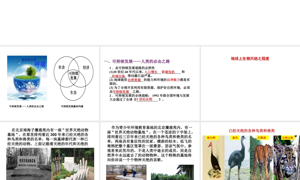 湘教版必修二第四章第三节 可持续发展的基本内涵  (共32张PPT).ppt