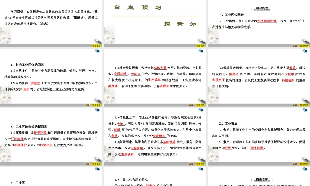 高一地理新教材湘教必修第二册 第3章 第2节　工业区位因素与工业布局.ppt