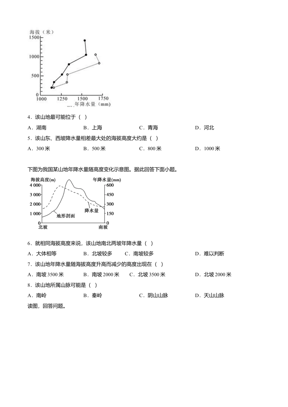 湘教版选择性必修1-第五章 自然地理环境的整体性与差异性（能力提升）（原卷版）.doc_第2页