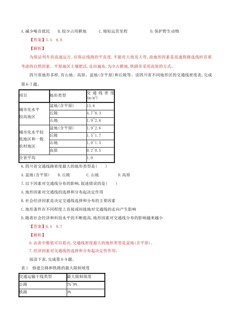【新教材】湘教版选择性必修1-2.3地表形态与人类活动（同步训练）解析版.docx_第2页