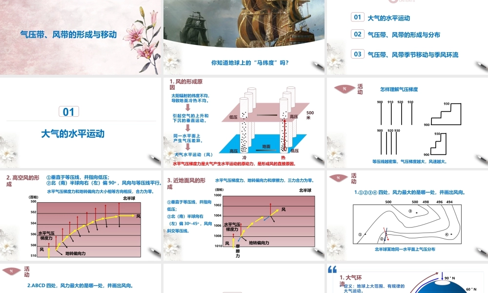 【新教材】3.1 气压带、风带的形成与移动 课件-湘教版高中地理选择性必修Ⅰ.pptx