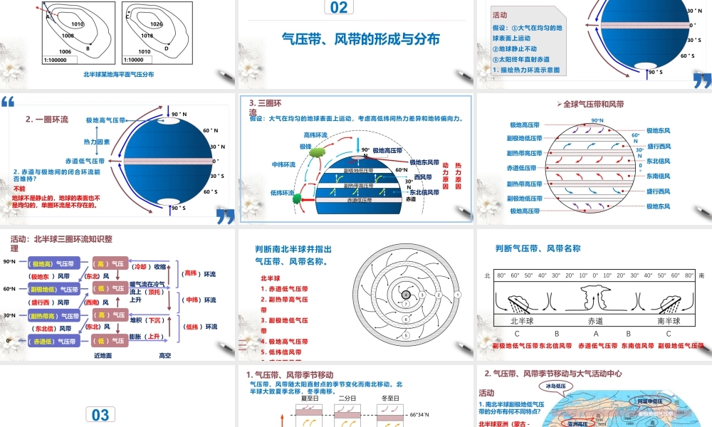 【新教材】3.1 气压带、风带的形成与移动 课件-湘教版高中地理选择性必修Ⅰ.pptx