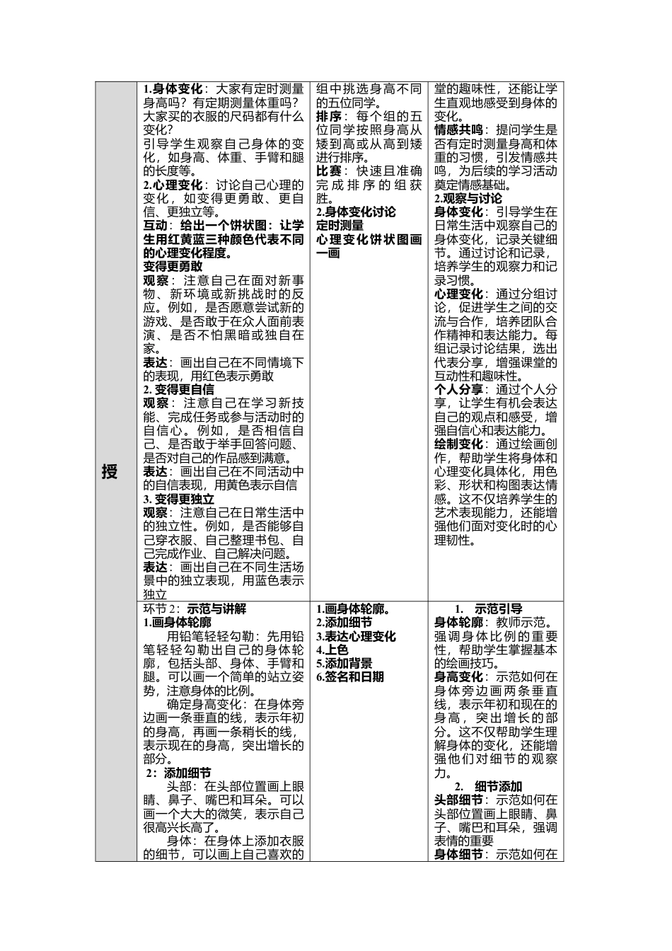湘美版小学美术一年级下册第五单元第3课《我长高了》教学设计.doc_第3页