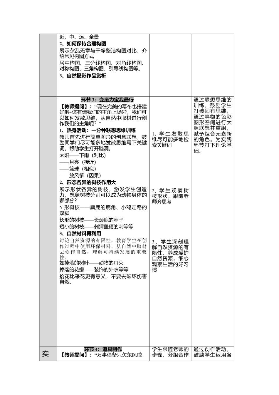 湘美版小学美术一年级下册第一单元第5课《自然趣事》教学设计.doc_第3页