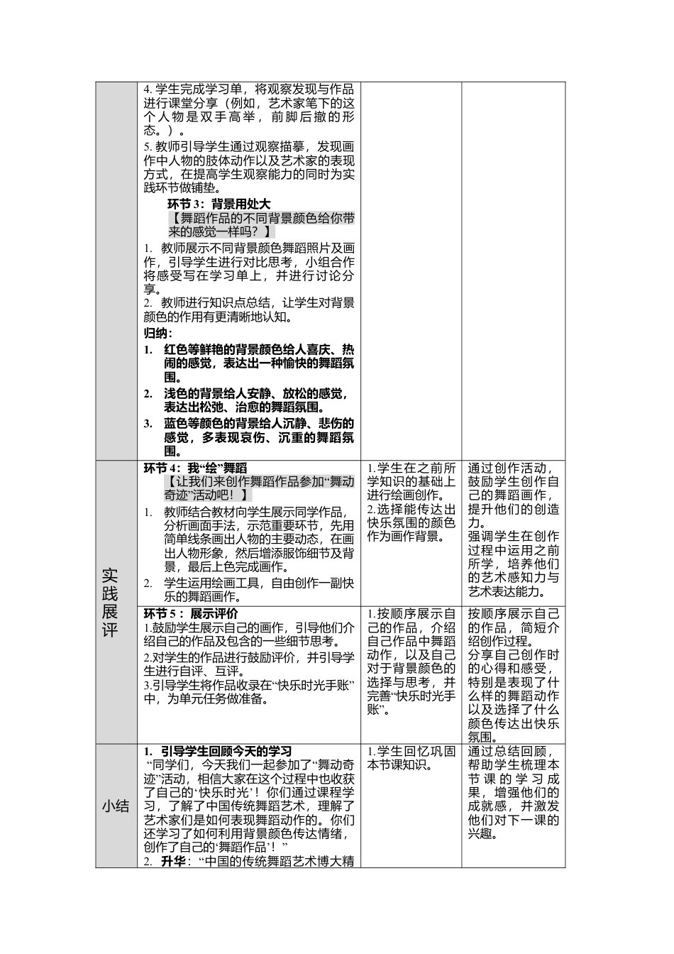 湘美版小学美术一年级下册第四单元第2课《跳舞吧》教学设计.doc_第3页