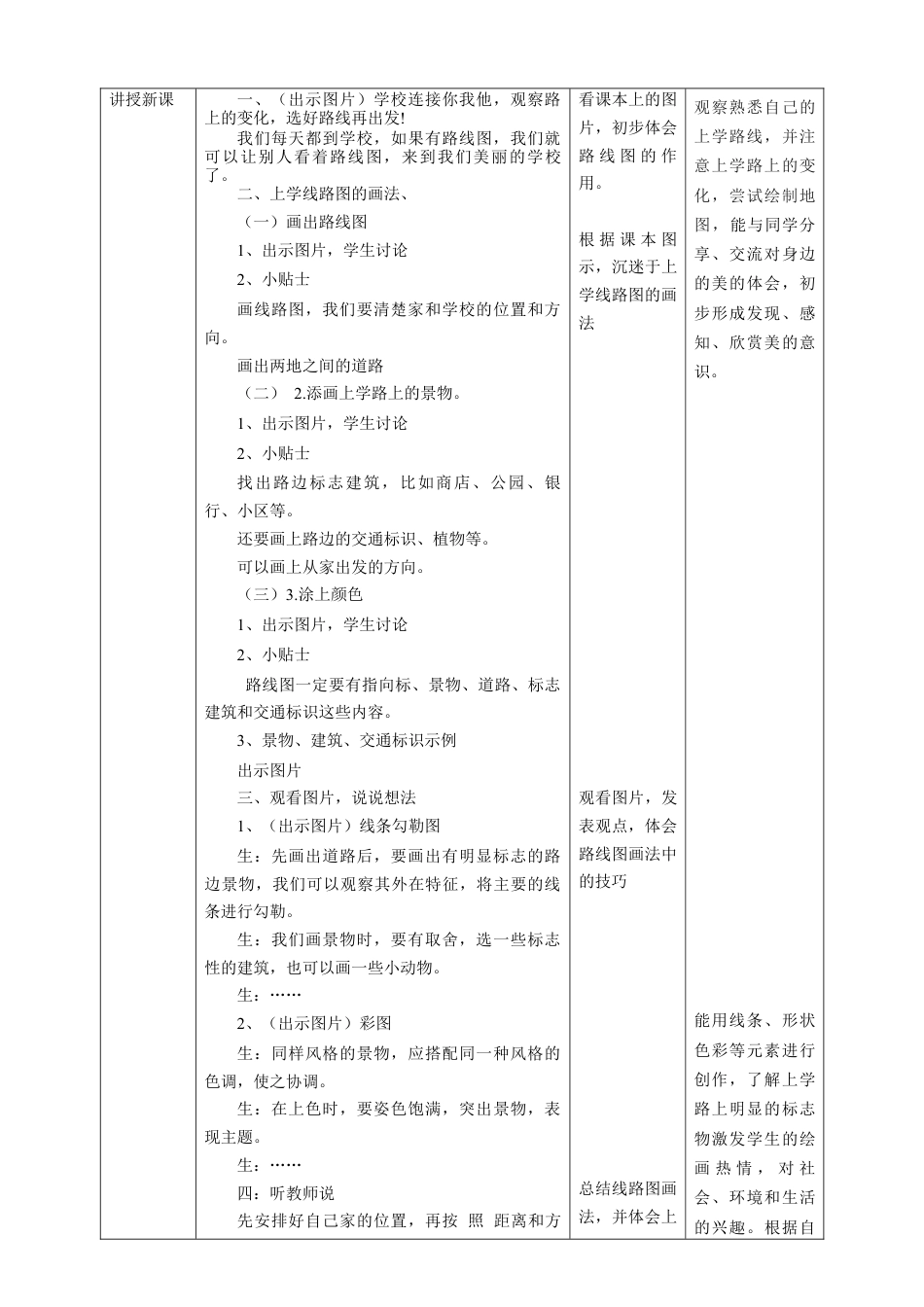【湘版】美术  一年级上册    第一单元  4 上学路上  课时教案.doc_第2页