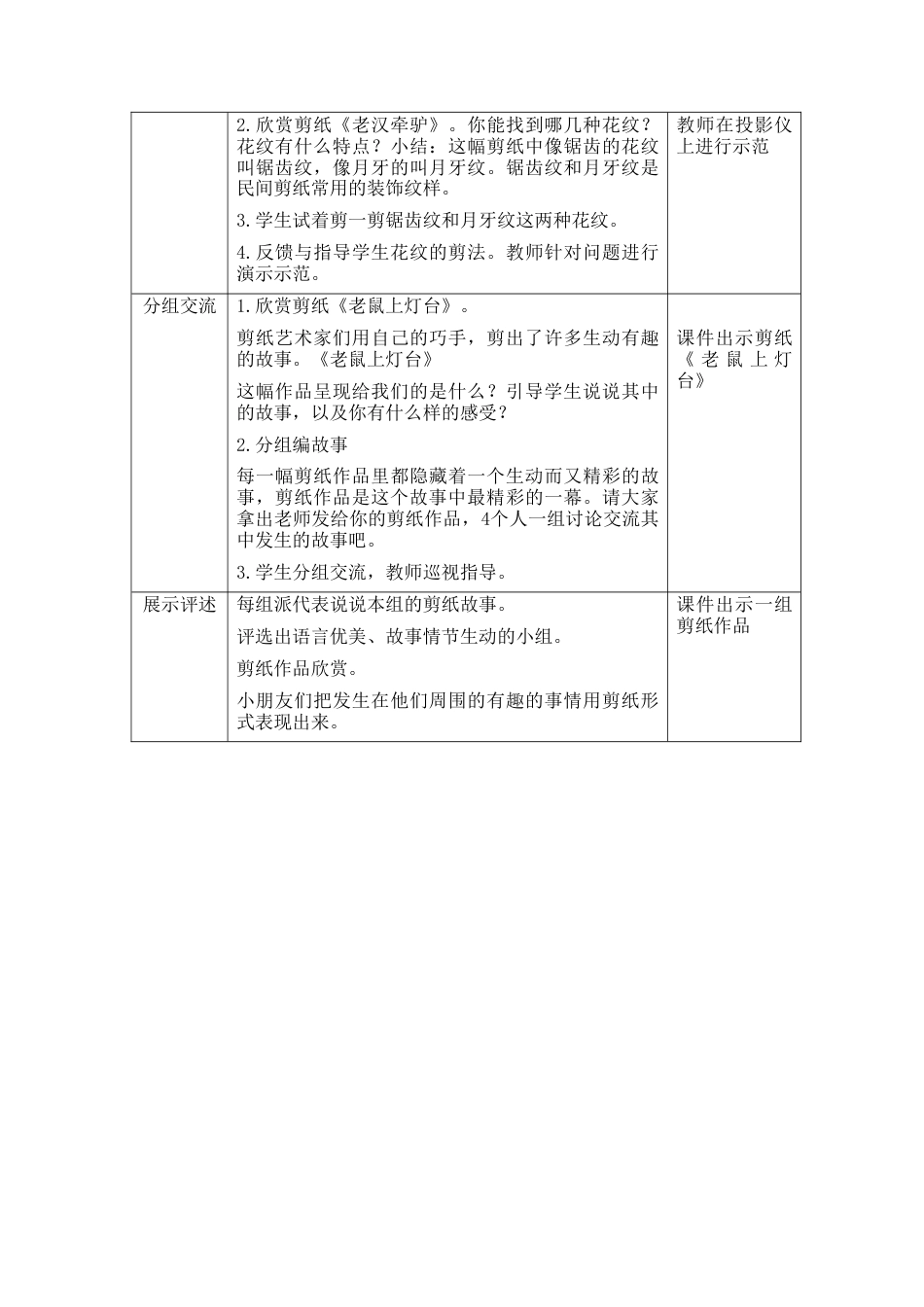 湘美版四年级美术下册-《剪纸故事》精品教案（活动一）.doc_第2页