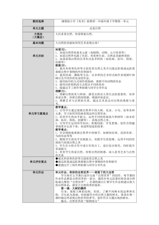 湘美版小学美术一年级下册第一单元《走进自然》单元教案.docx