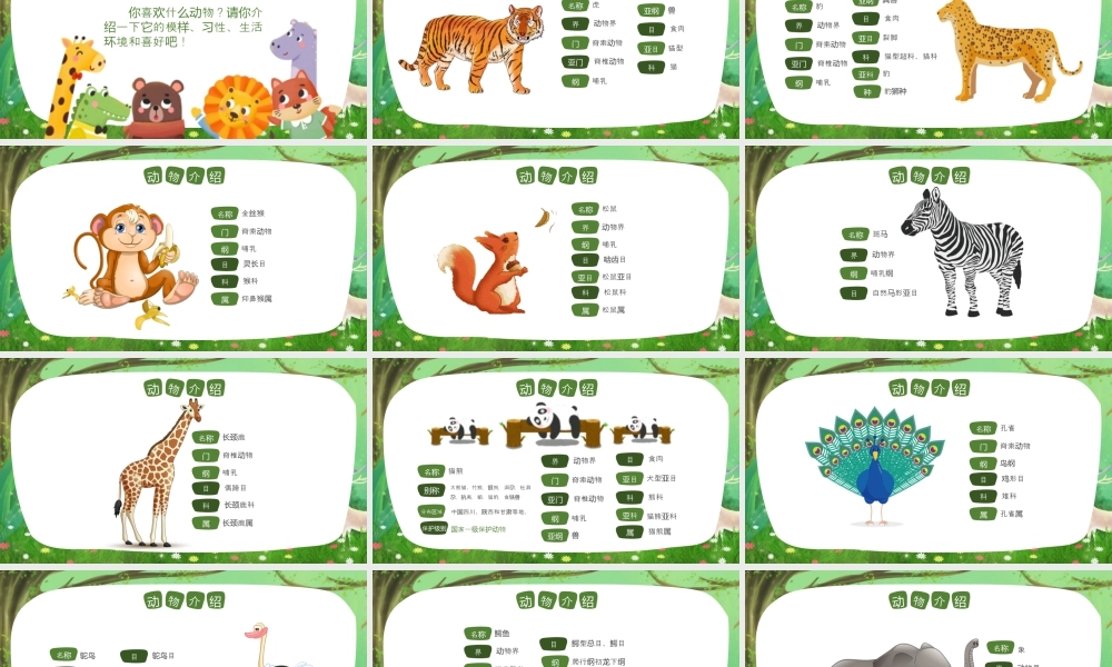 湘美版小学美术一年级上册-四4.动物名片.pptx