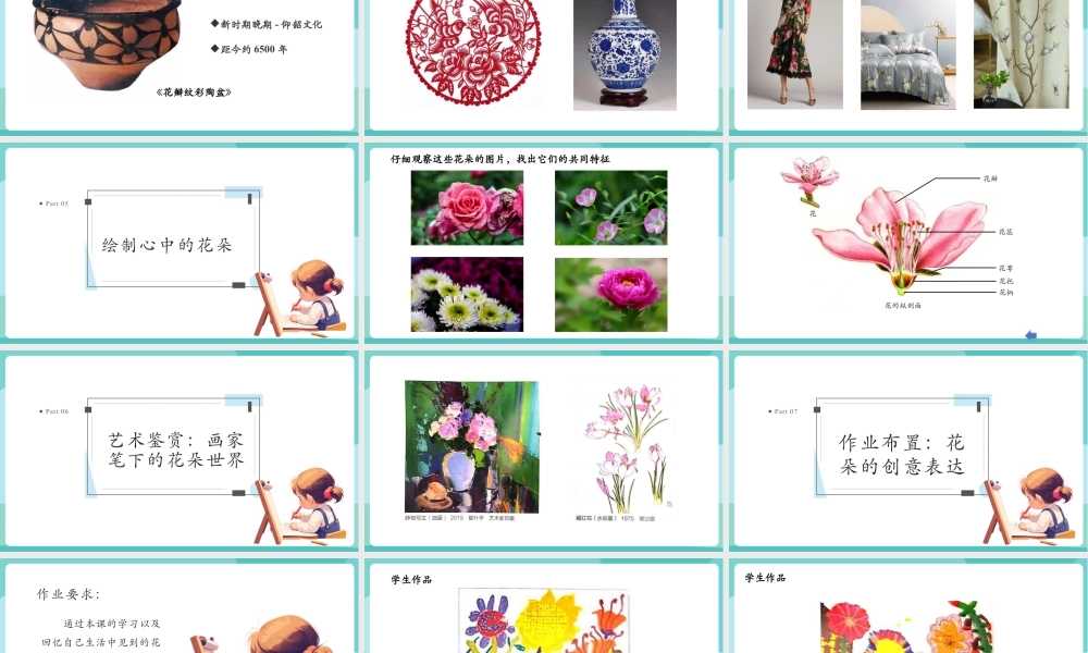 【核心素养目标】湘美版小学美术一年级下册第1课《花朵之美》授课PPT课件.pptx