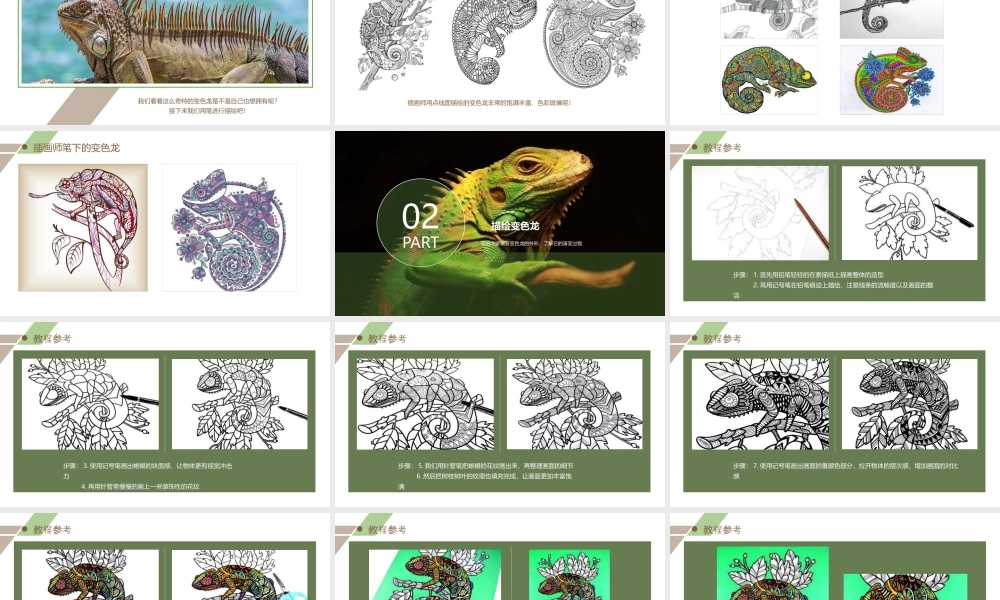 湘美版小学美术六年级下册-《蜥蜴》创意课件.pptx
