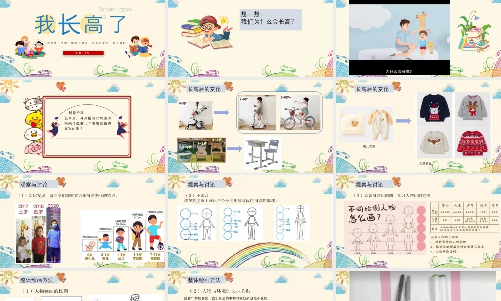 湘美版小学美术一年级下册-课时课件-3我长高了.pptx