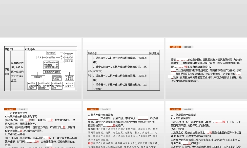 湘教版选择性必修二地理课件第二章　第二节　产业转型地区的结构优化——以美国休斯敦为例.pptx