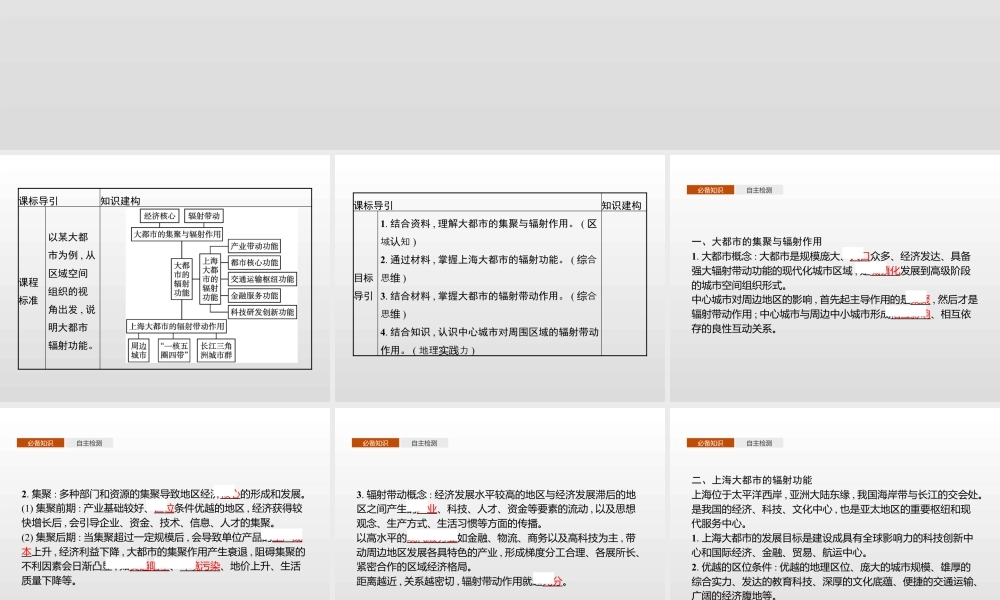 湘教版选择性必修二地理课件第二章　第一节　大都市的辐射功能——以我国上海为例.pptx