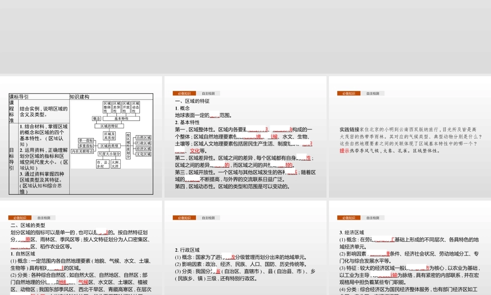 湘教版选择性必修二地理课件第一章　第一节　区域及其类型.pptx