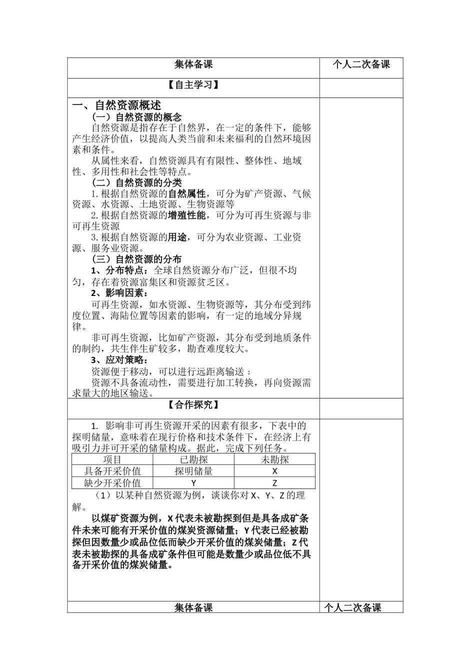 1.1 自然资源与人类活动 教案高二地理-湘教版选择性必修3.docx_第2页