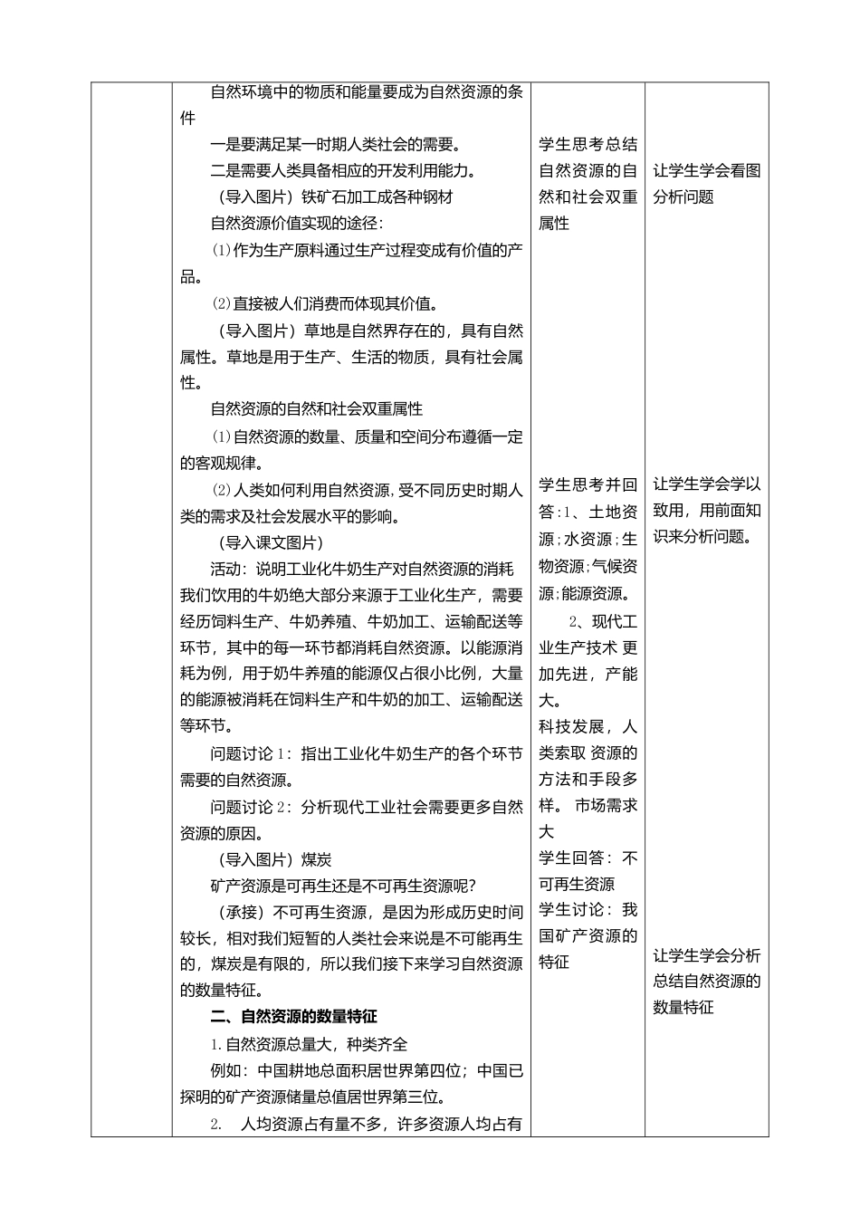 湘教版高中地理必修三-1.2自然资源及其利用 第1课时 教学设计.doc_第3页