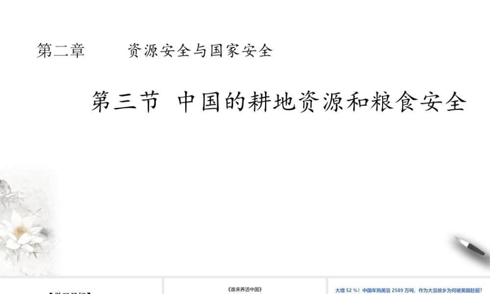 湘教版高中地理必修三课件-2.3中国的耕地资源和粮食安全 课件.pptx