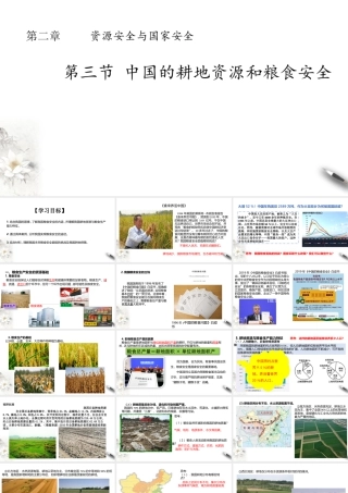湘教版高中地理必修三课件-2.3中国的耕地资源和粮食安全 课件.pptx