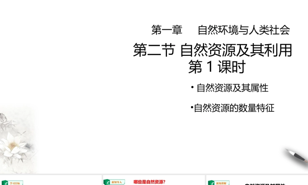湘教版高中地理必修三课件-1.2自然资源及其利用 第一课时 课件.ppt