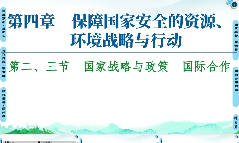湘教版高中地理必修三课件- 第4章  第2、3节　国家战略与政策　国际合作.ppt