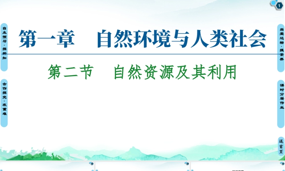 湘教版高中地理必修三课件- 第1章  第2节　自然资源及其利用.ppt