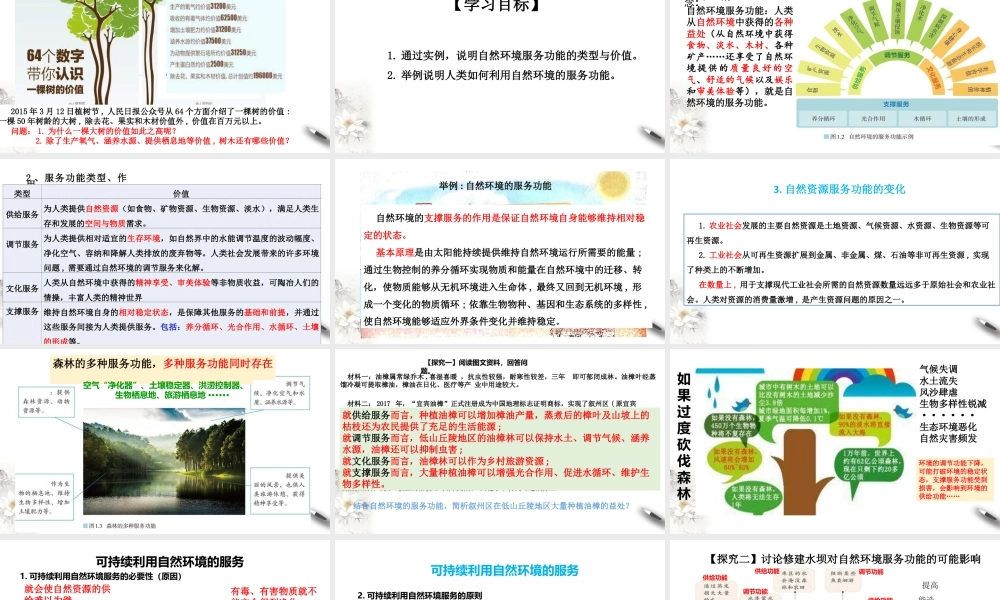 湘教版高中地理必修三课件-选择性必修三1.1自然环境的服务功能 课件.ppt
