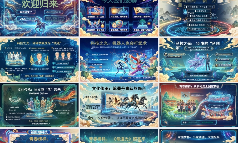 【通用】2026春季开学第一课：马年奔腾，策马扬鞭，新学期，做自己的光.pptx