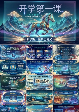 【通用】2026春季开学第一课：马年奔腾，策马扬鞭，新学期，做自己的光.pptx