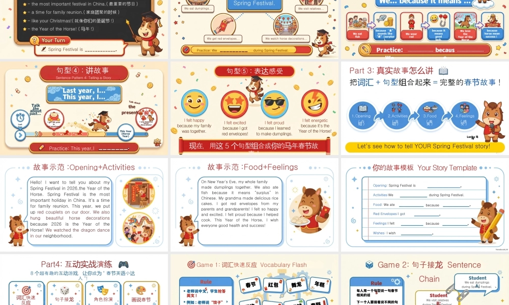 【英语】2026春季开学第一课：用英语讲述我的中国年.pptx