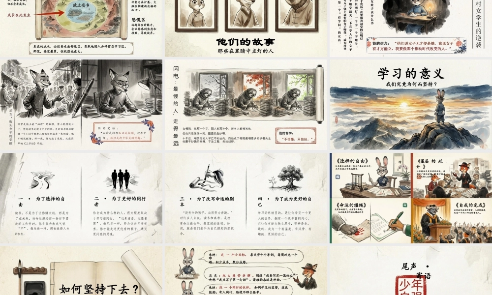 【通用】开学第一课(疯狂动物城)：学习很苦，但请坚持.pptx