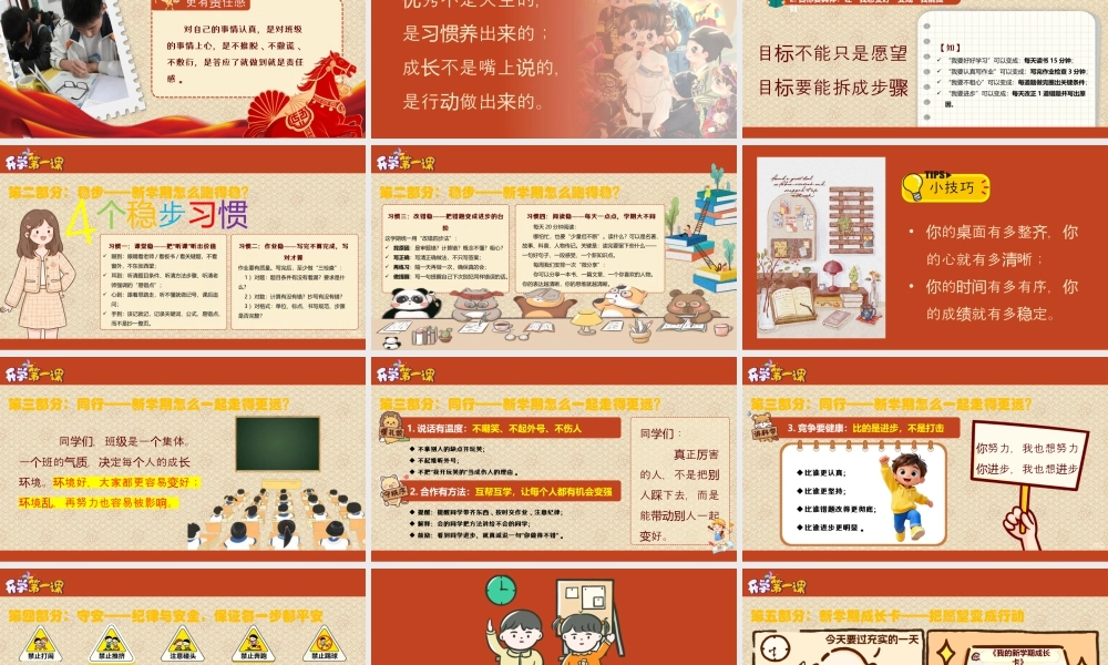 【通用】2026年春季开学第一课主题班会——乘马年之风，向成长出发.pptx