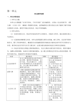 小学语文六年级下册第一单元教学初探（2026春）.docx
