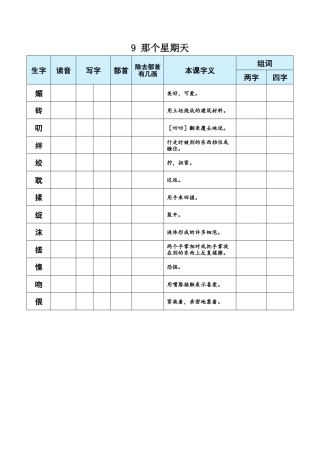 小学语文六年级下册9 那个星期天（2026春）.docx