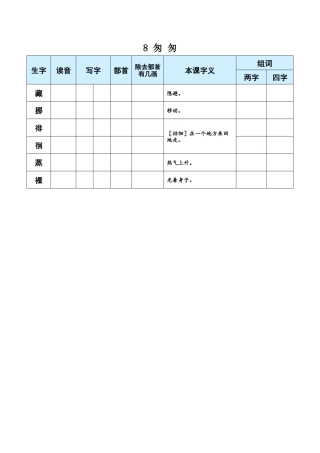 小学语文六年级下册8 匆匆（2026春）.docx