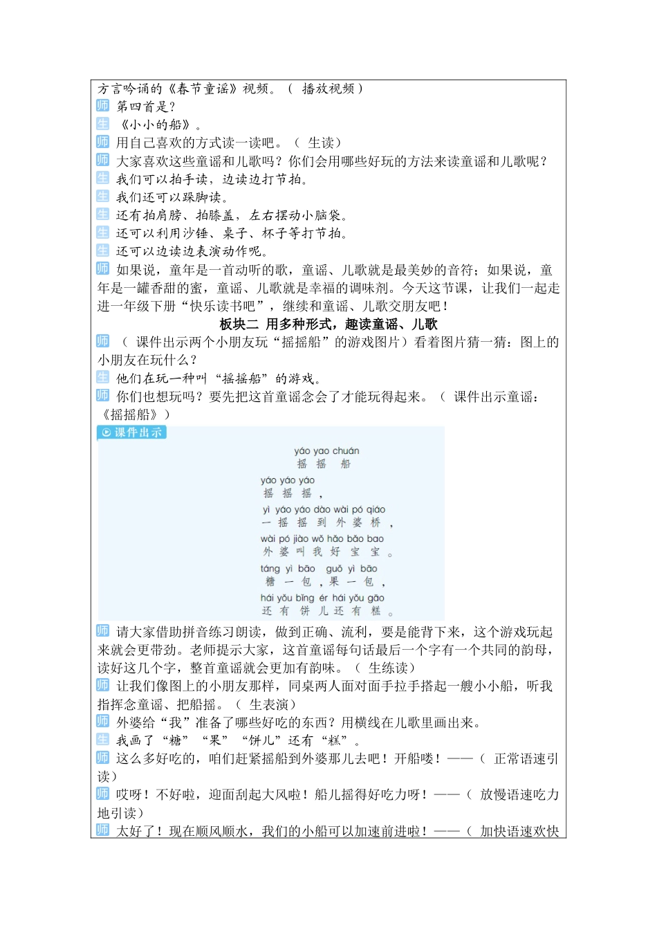 小学语文一年级下册快乐读书吧：读读童谣和儿歌（2026春）.docx_第2页