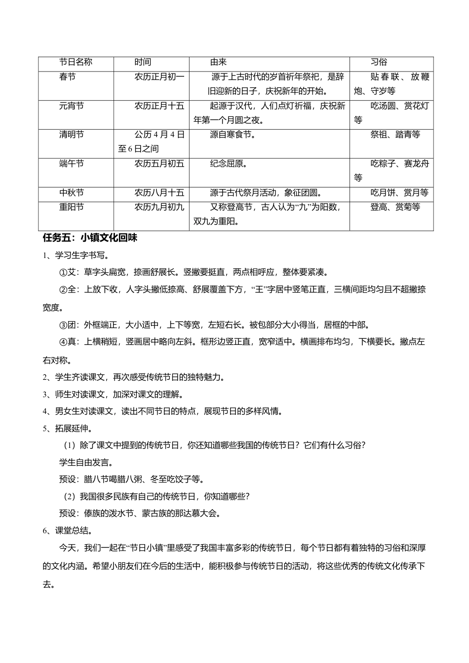 小学语文二年级下册【教学设计】识字2.《传统节日》(第二课时)（2026春）.doc_第2页