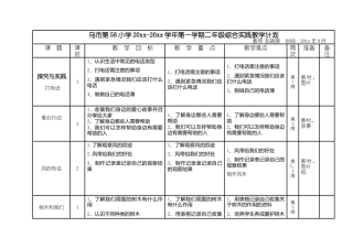 小学二年级上册综合实践计划表（全册）.docx