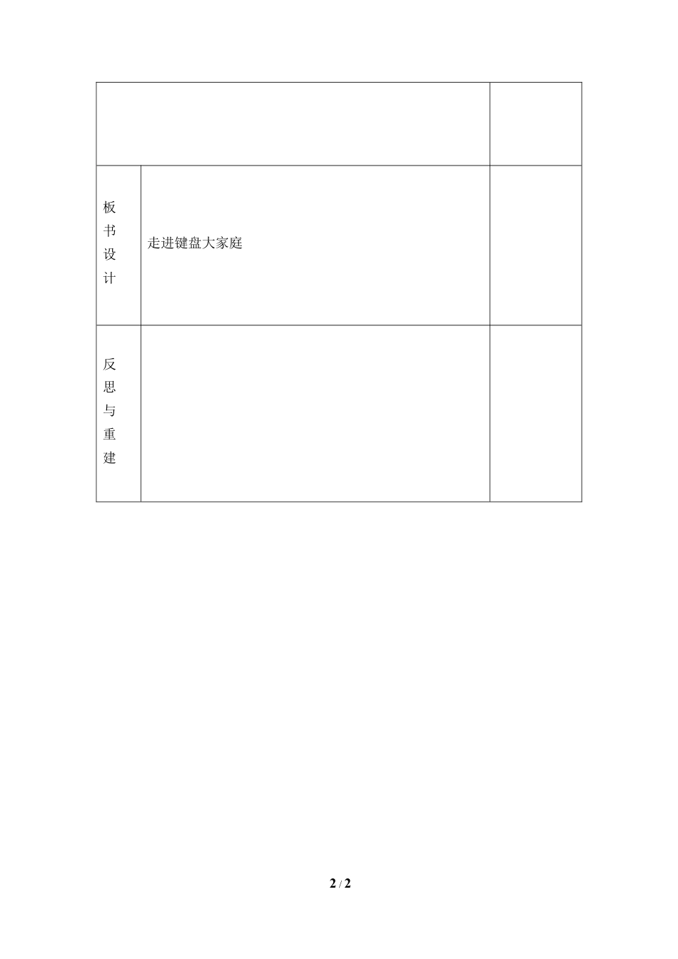 泰山版小学信息技术第一册（上册） 教案-《走进键盘大家庭》参考教案3.doc_第2页