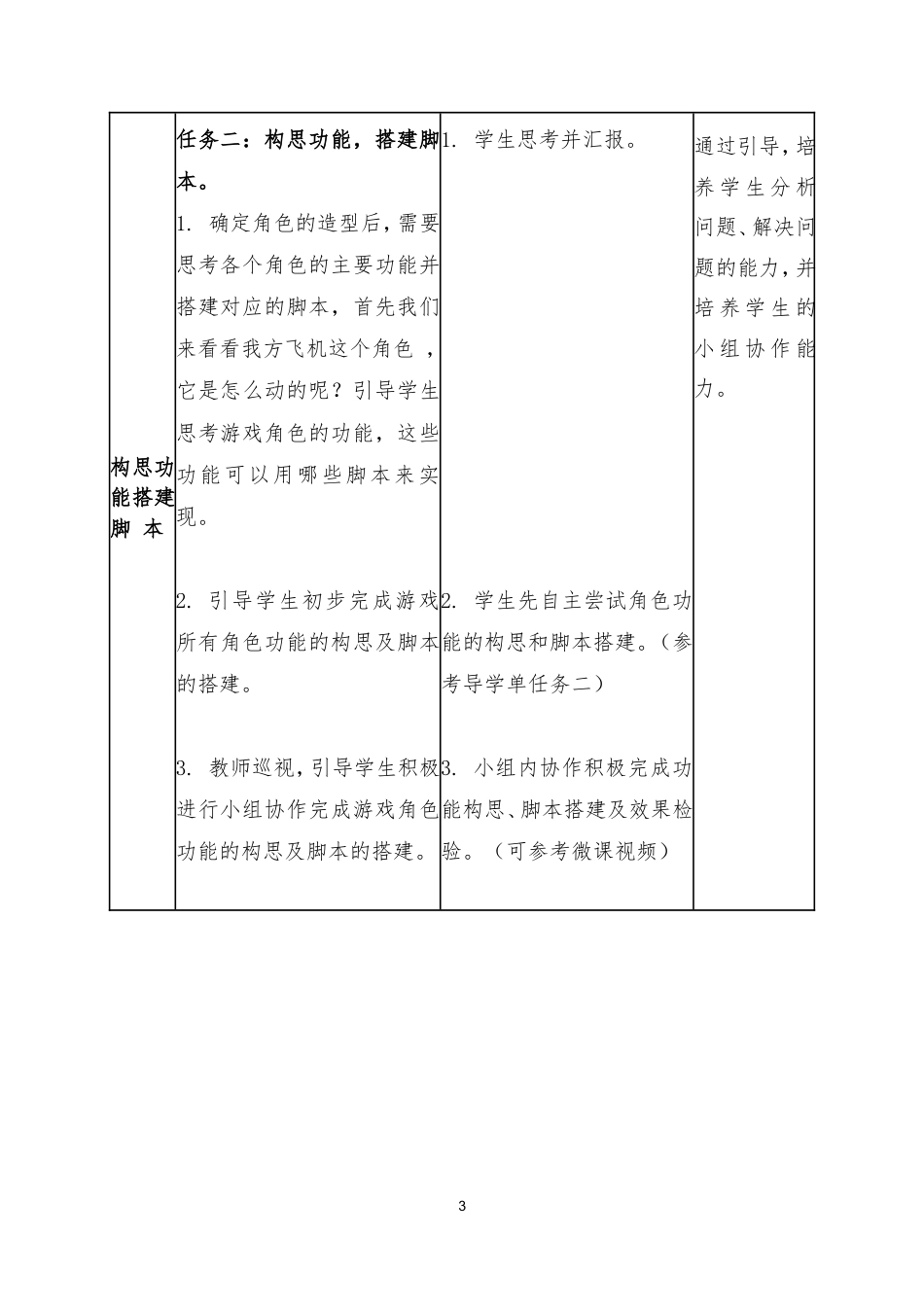 粤教版小学信息技术01《综合活动：飞机大战（第一课时）》教学设计.doc_第3页