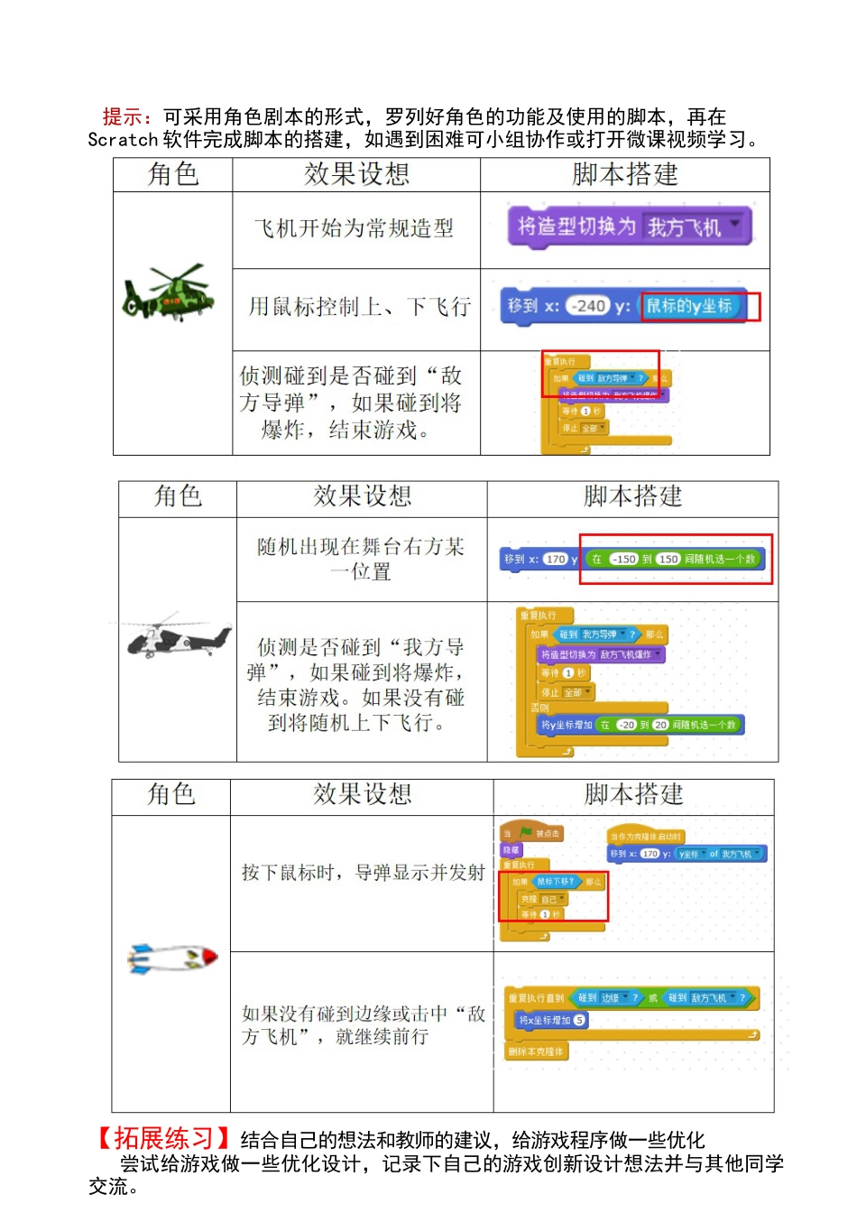 粤教版小学信息技术03《综合活动：飞机大战（第一课时）》导学单.docx_第2页