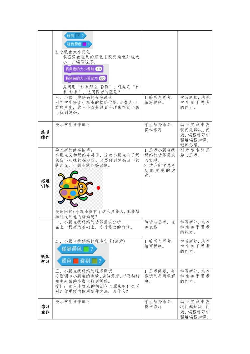 粤教版小学信息技术5小瓢虫找妈妈（第2课时）_教学设计.doc_第2页