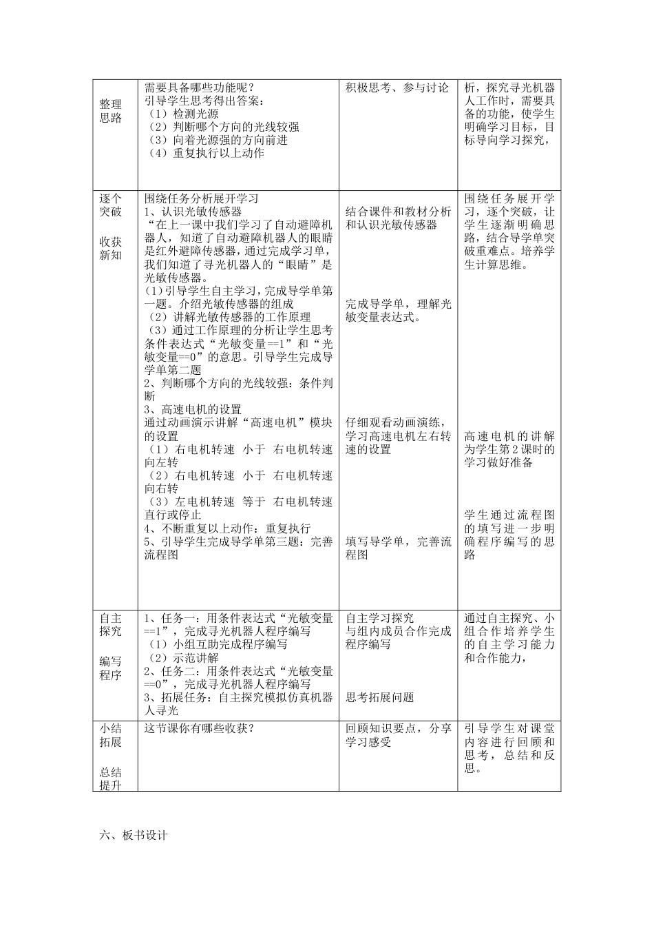 粤教版小学信息技术第6课 寻光机器人教学设计.doc_第2页