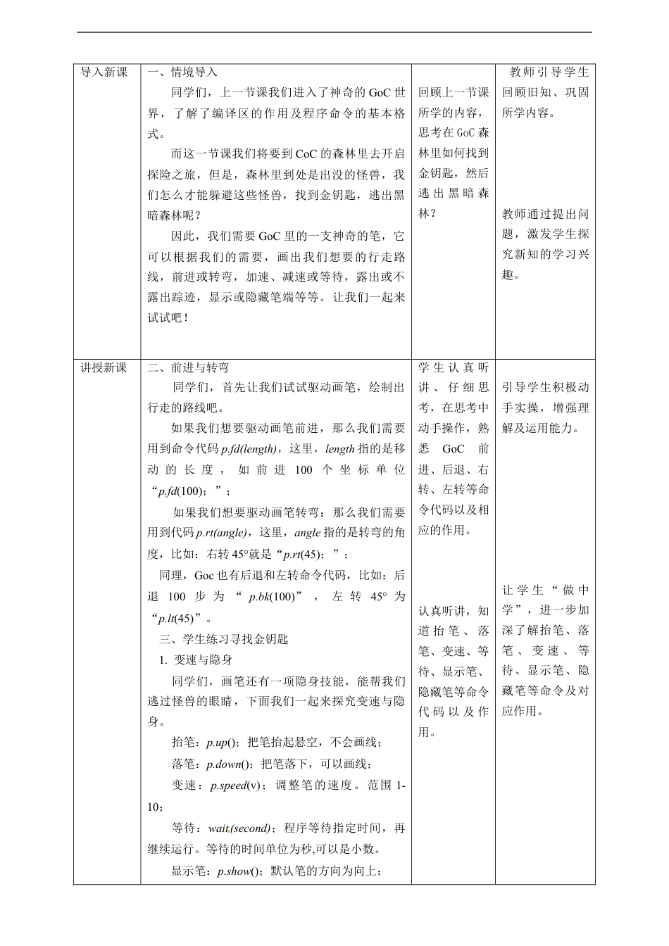 粤教版小学信息技术课时教案_第2课 躲避怪兽-05-第2课《躲避怪兽》-教学设计.docx_第2页