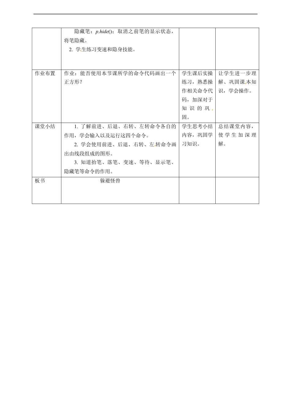 粤教版小学信息技术课时教案_第2课 躲避怪兽-05-第2课《躲避怪兽》-教学设计.docx_第3页