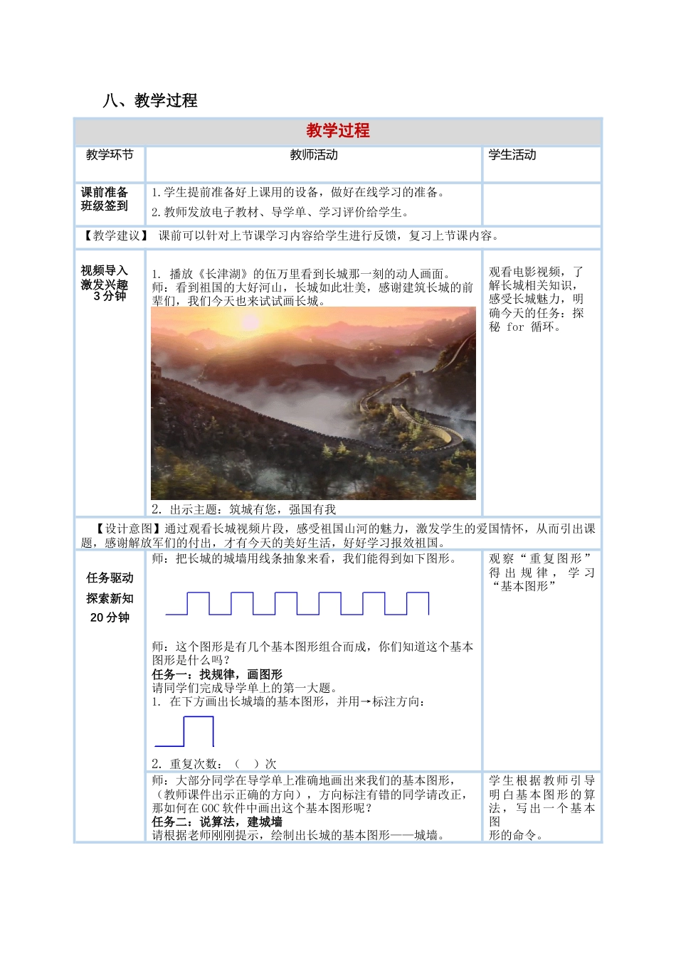 粤教版小学信息技术课时教案_第5课 筑长城-05-第5课《筑长城-探秘for循环》-教学设计.docx_第2页