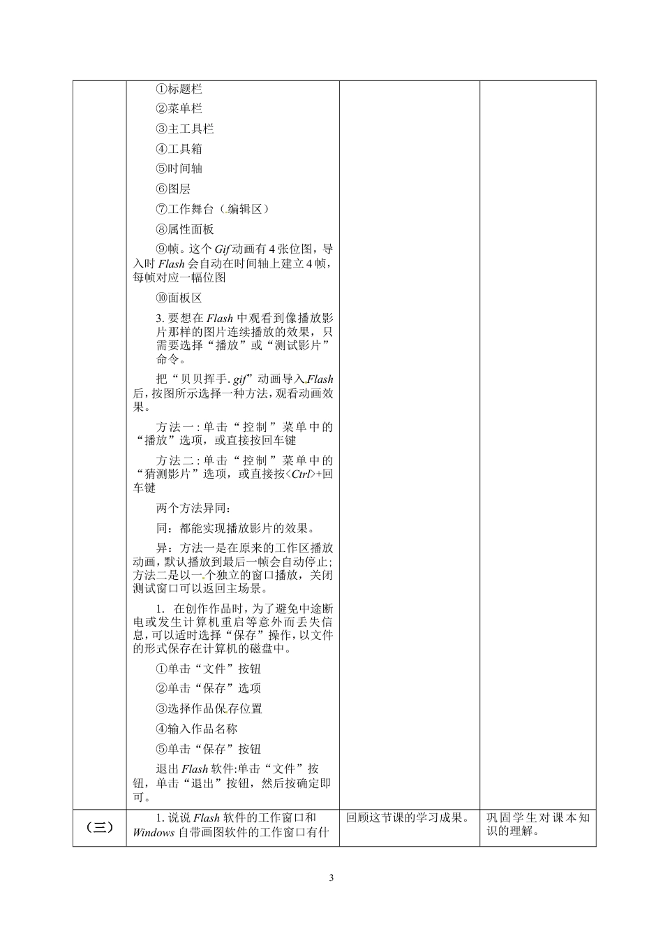 粤教版小学信息技术课时教案进入动画新天地——认识Flash软件-第一课《进入动画新天地》教学设计.doc_第3页