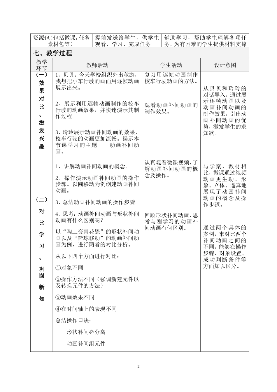 粤教版小学信息技术课时教案去秋游——设置动画补间动画-教案.doc_第2页